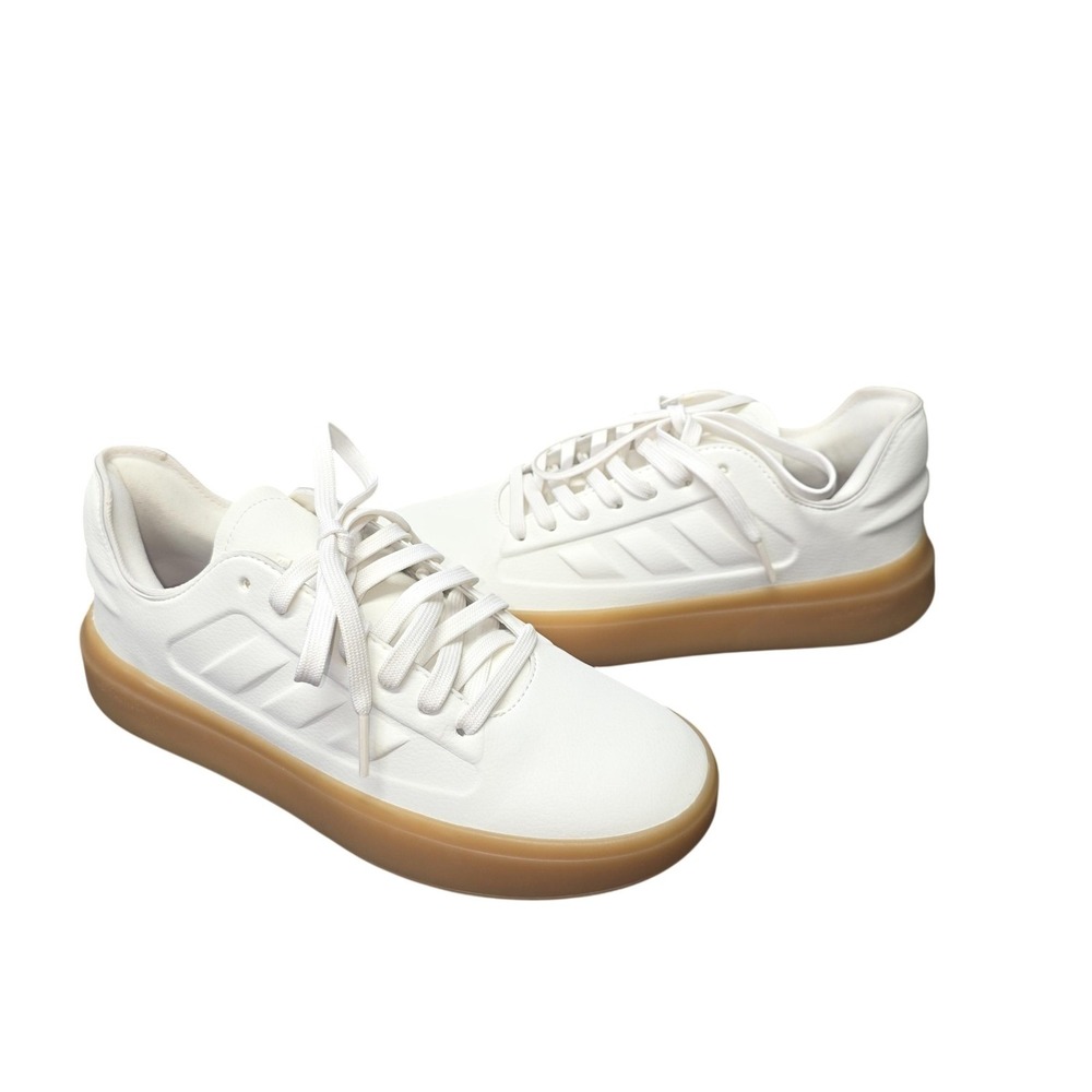 Adidas Custom Design Shoes Women 7 White Gum Sole Comfort‎ Low Top Sneakers